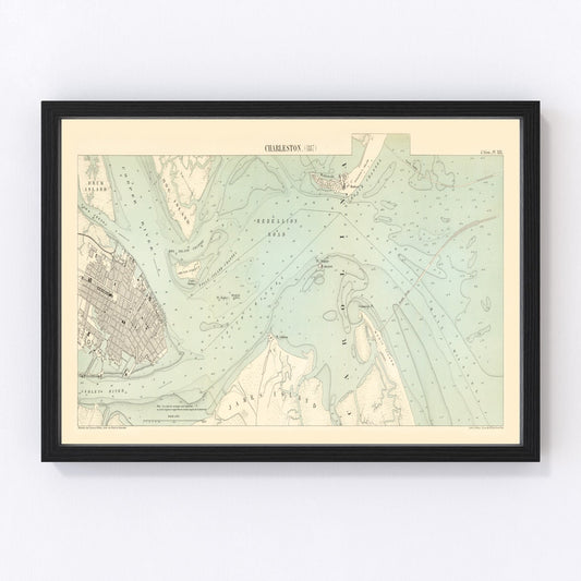 Vintage Map of Charleston, South Carolina 1887