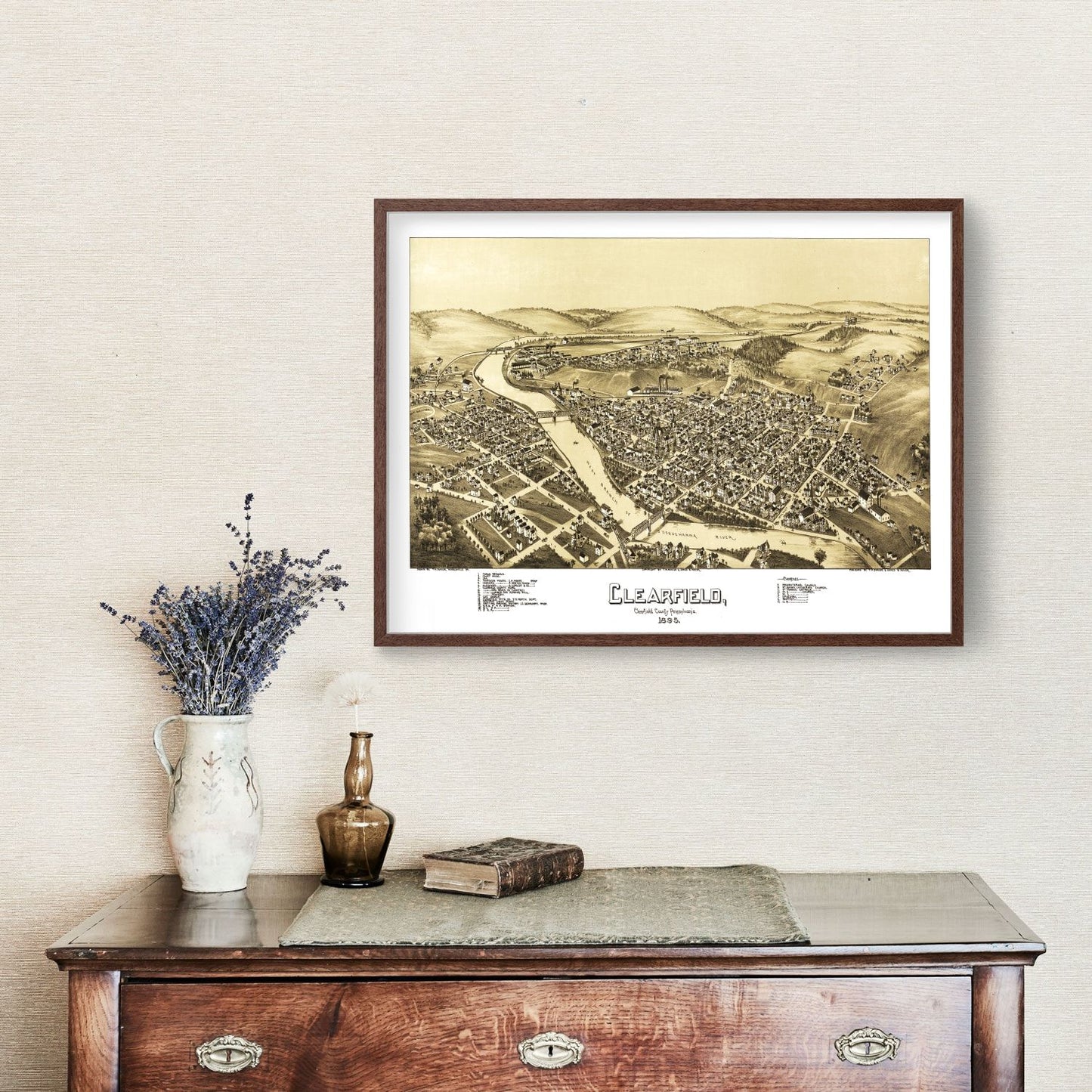 Vintage Map of Clearfield, Pennsylvania 1895