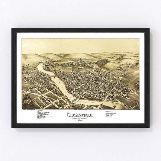 Vintage Map of Clearfield, Pennsylvania 1895