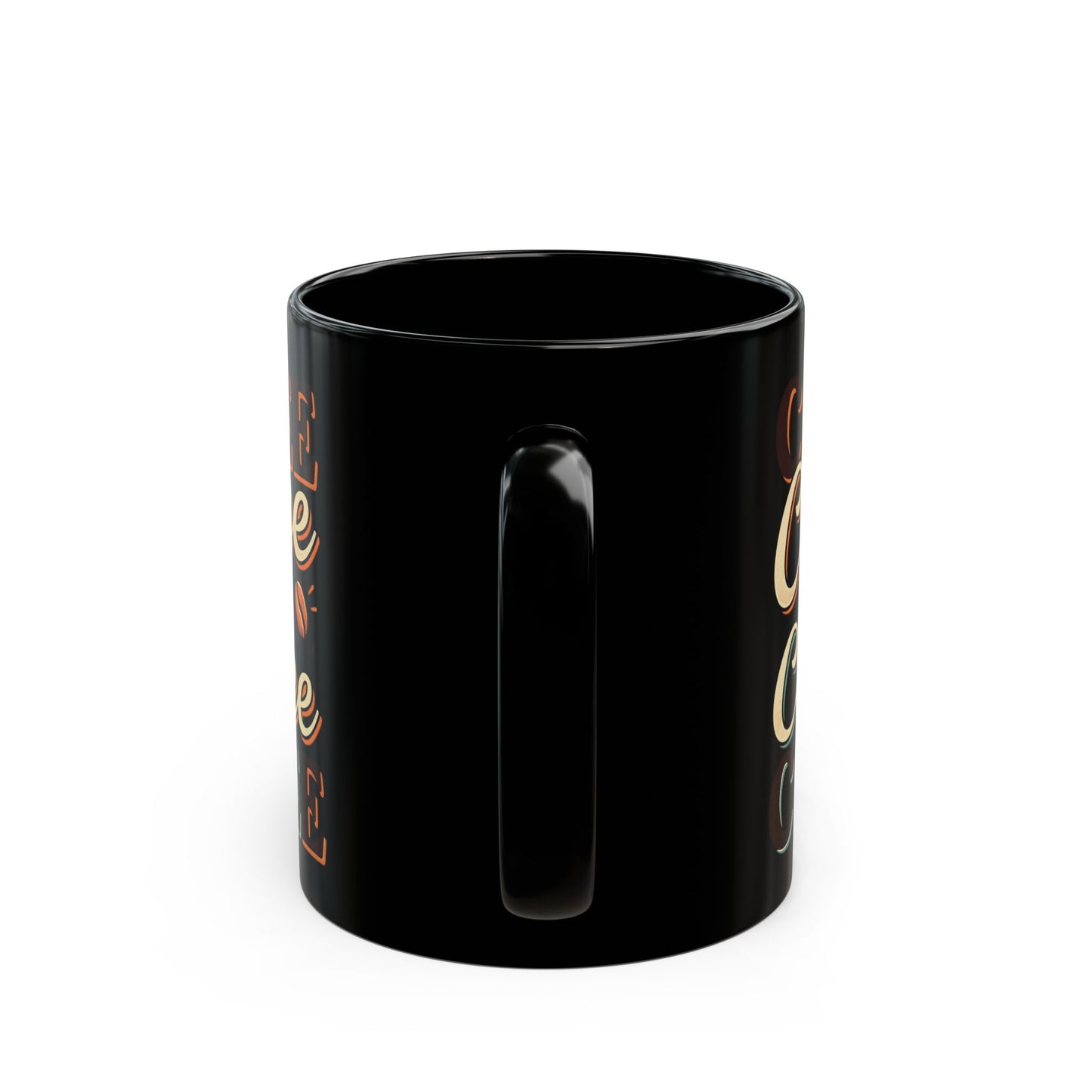 Coffee Lovers Black Mug — Retro 'Coffee' Typography with Steaming Cup (11oz & 15oz)