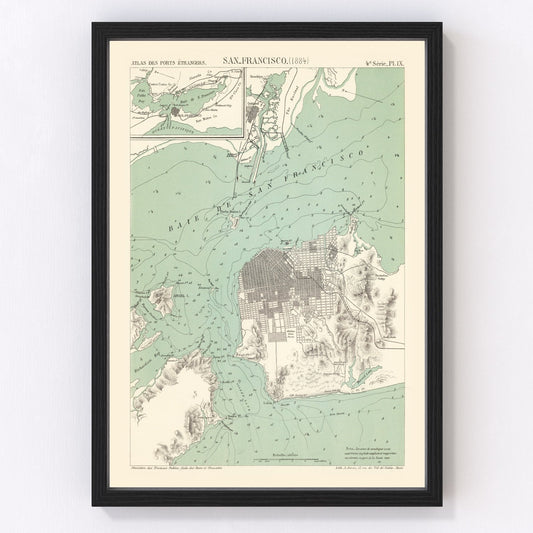 Vintage Map of San Francisco, California 1884