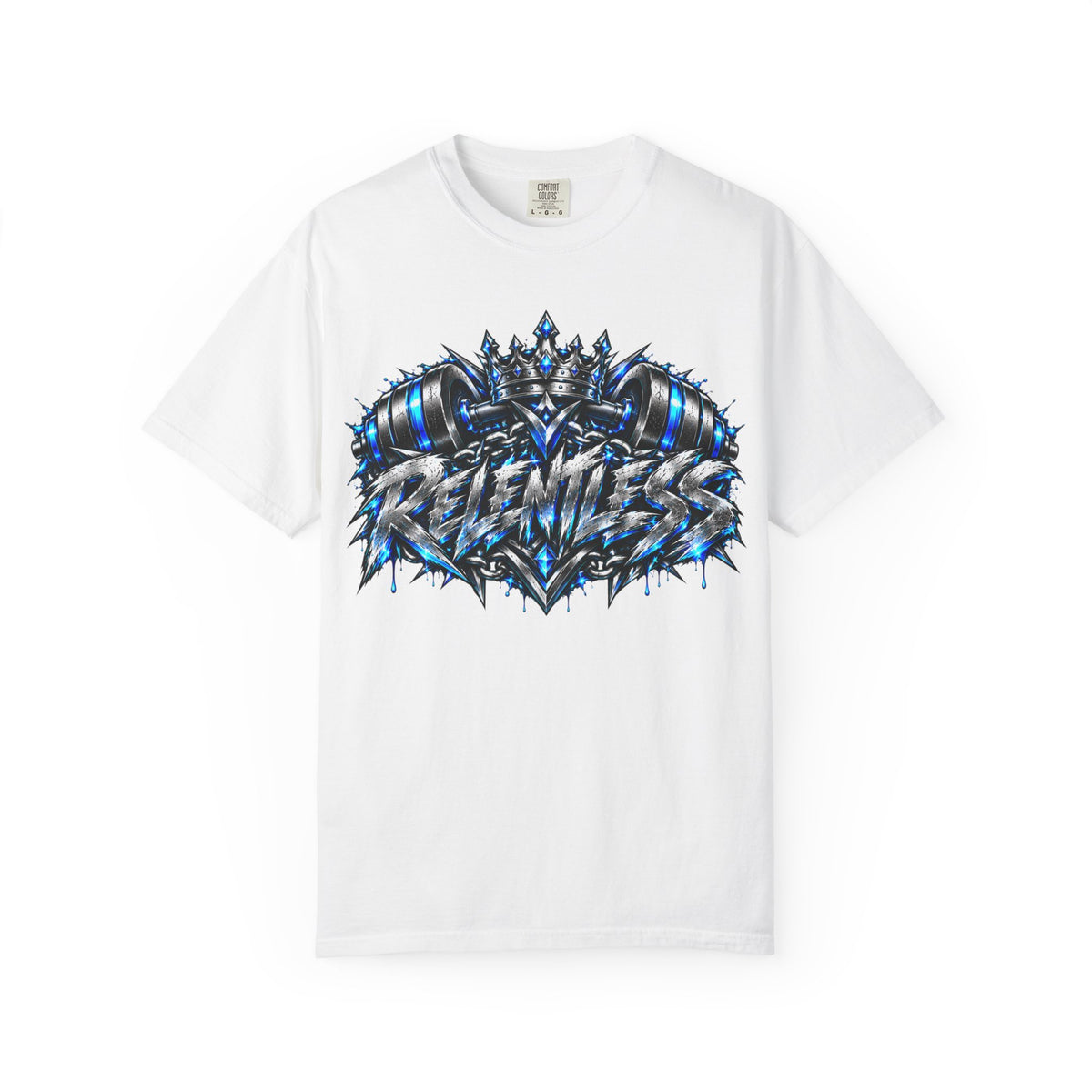 T-Shirt — Metallic Crown Graffiti Heart Graphic Tee