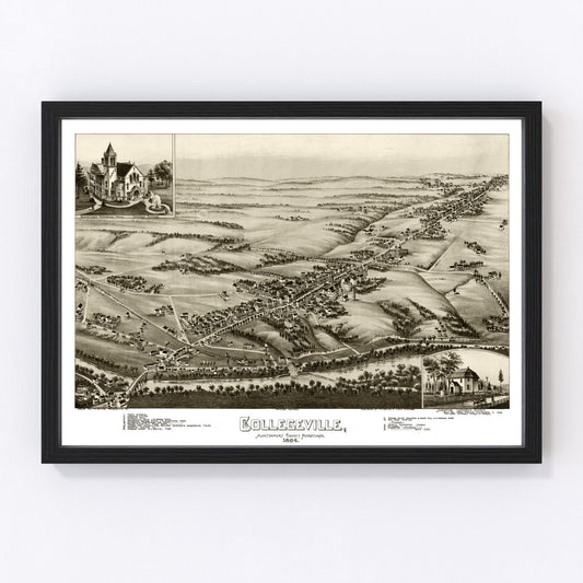 Vintage Map of Collegeville, Pennsylvania 1894