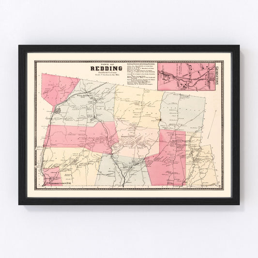 Vintage Map of Georgetown, Connecticut 1867