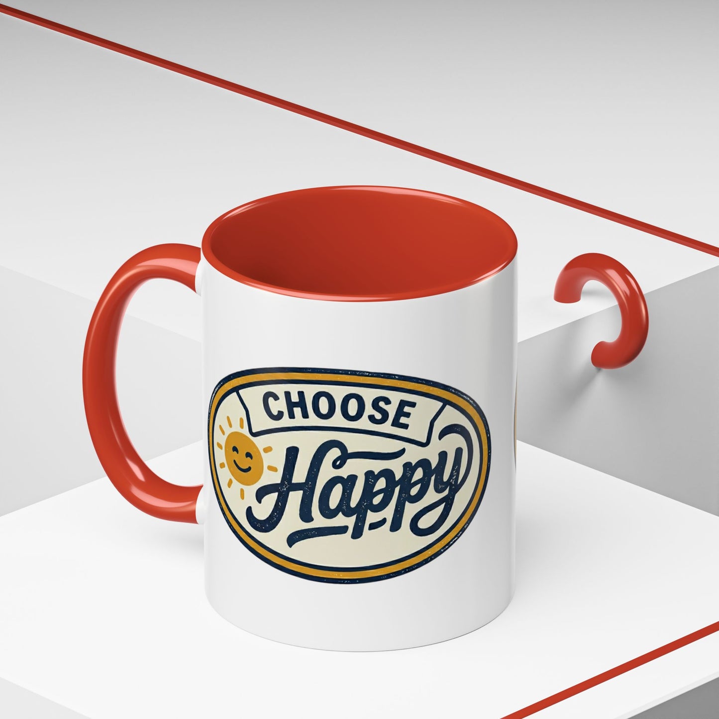 Choose Happy Coffee Mug — Inspirational Ceramic Accent Mug (11/15oz)