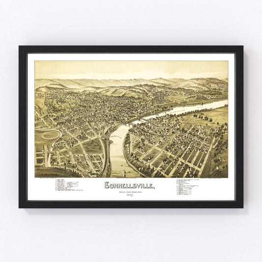 Vintage Map of Connellsville, Pennsylvania 1897