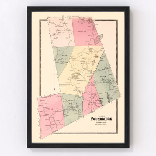 Vintage Map of Pound Ridge, New York 1867