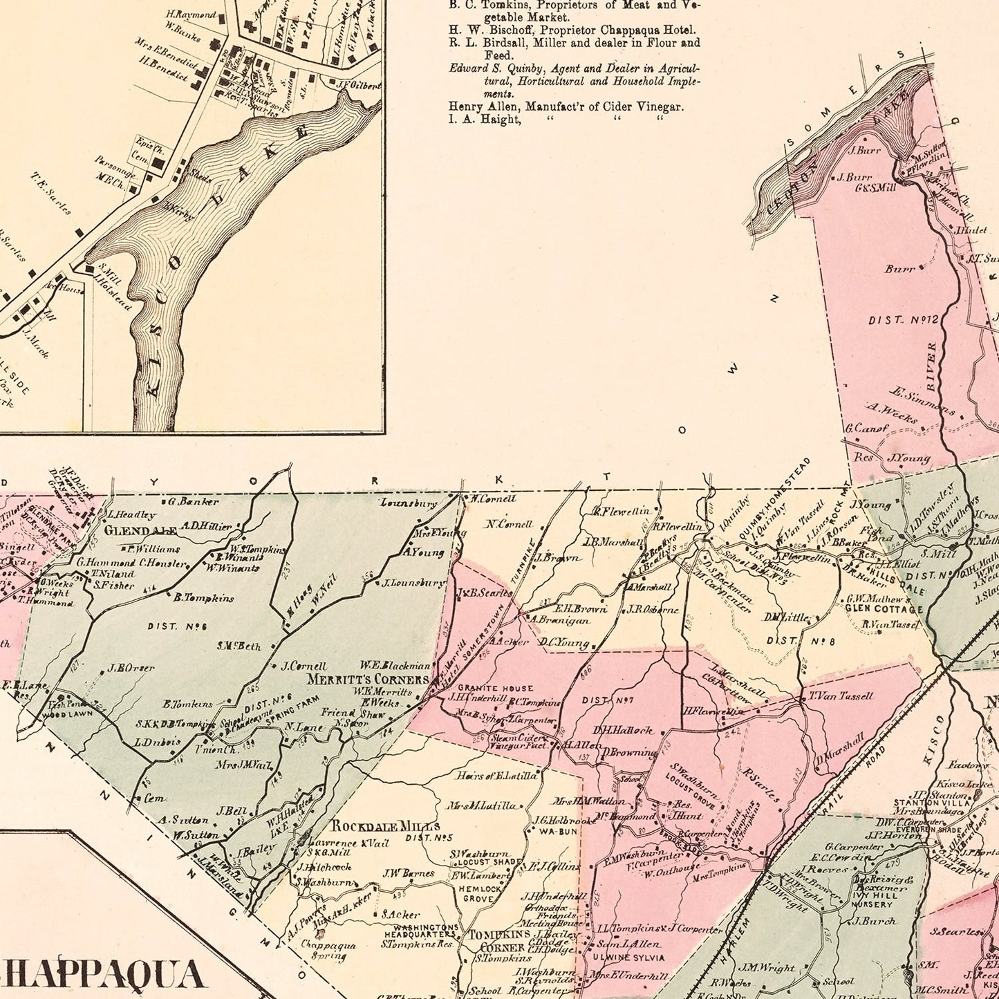 Vintage Map of Newcastle, New York 1867