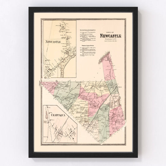 Vintage Map of Newcastle, New York 1867