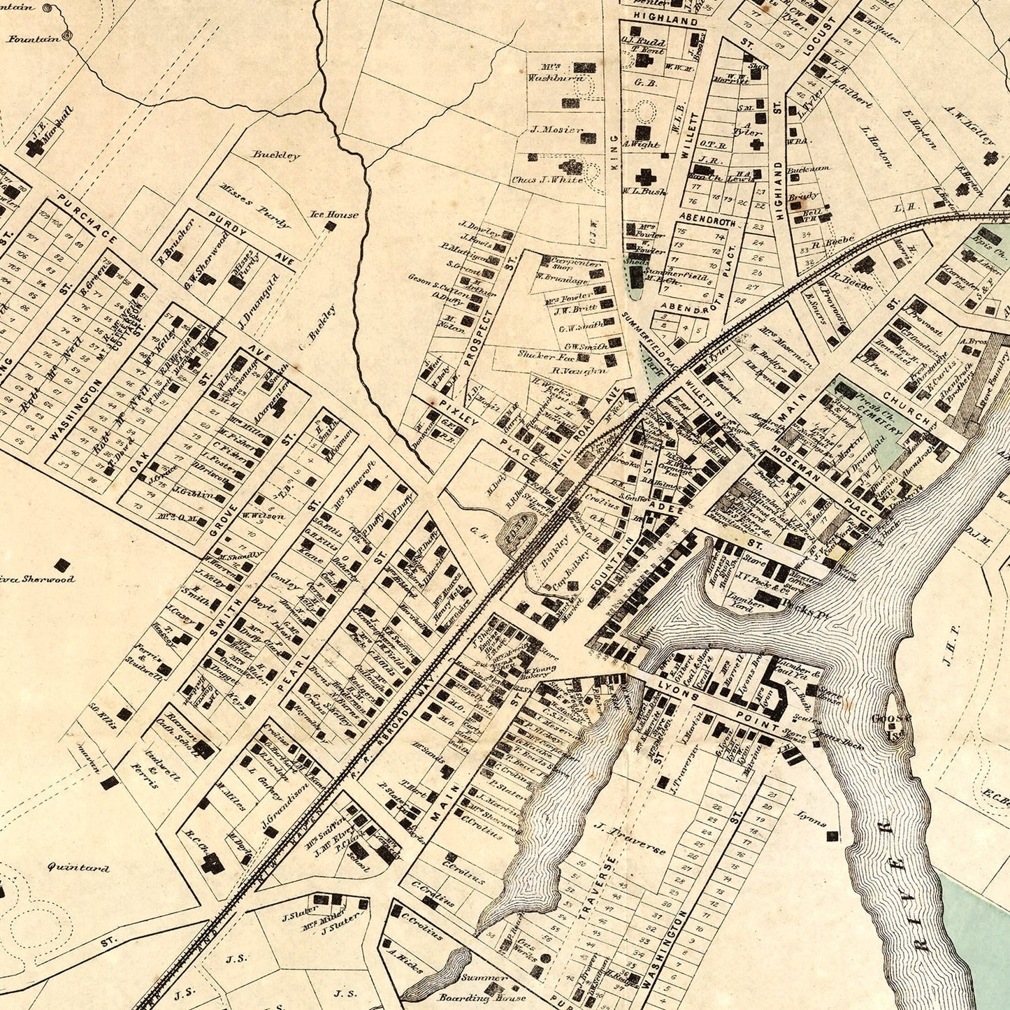 Vintage Map of Port Chester, New York 1867