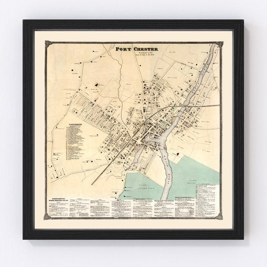 Vintage Map of Port Chester, New York 1867
