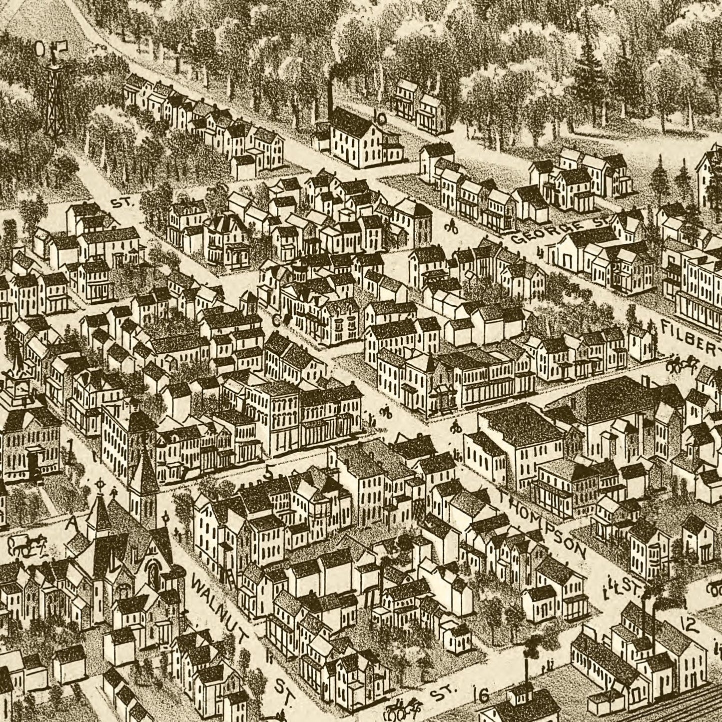 Vintage Map of Curwensville, Pennsylvania 1895