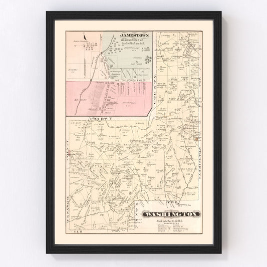 Vintage Map of Jamestown, Pennsylvania 1877
