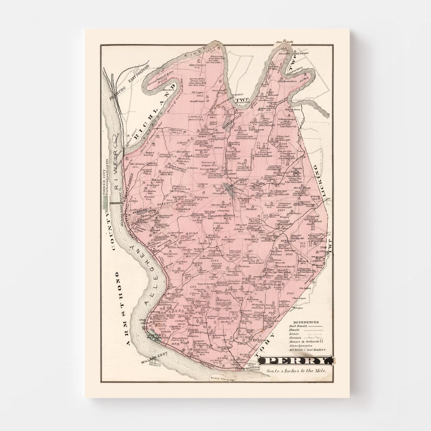 Vintage Map of Perry, Pennsylvania 1877