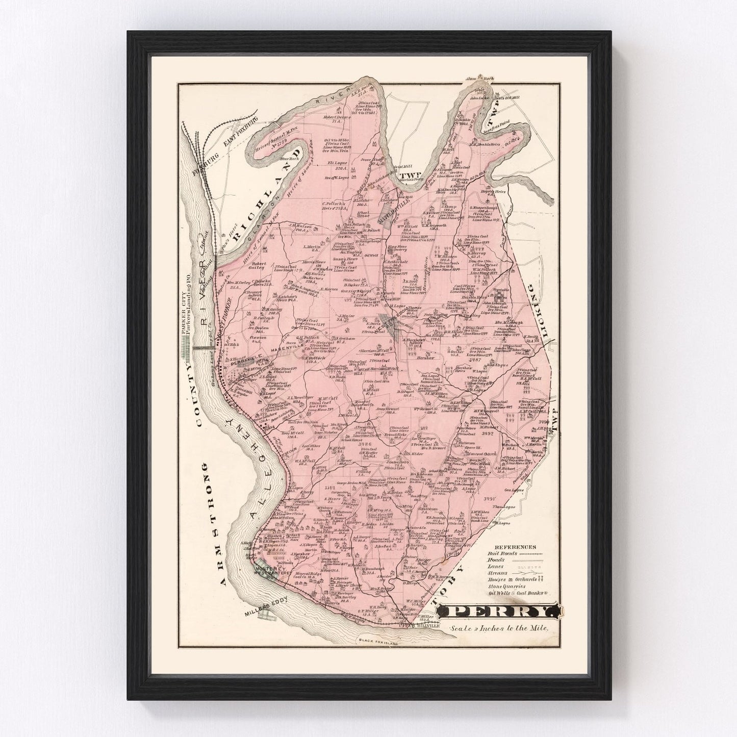 Vintage Map of Perry, Pennsylvania 1877