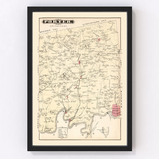 Vintage Map of Porter, Pennsylvania 1877