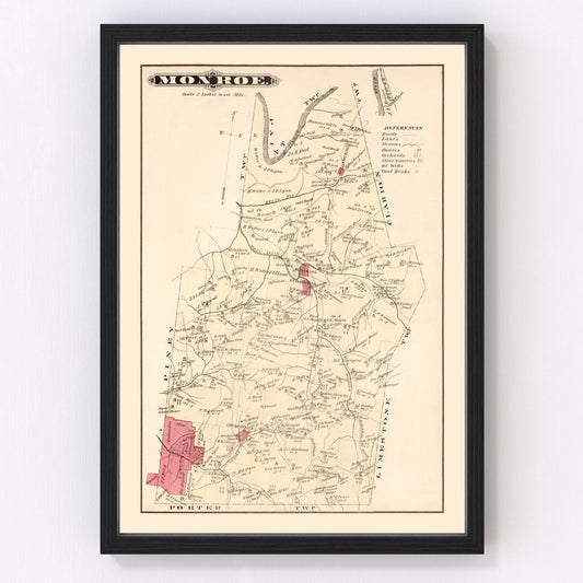 Vintage Map of Monroe, Pennsylvania 1877