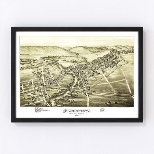 Vintage Map of Downington, Pennsylvania 1893