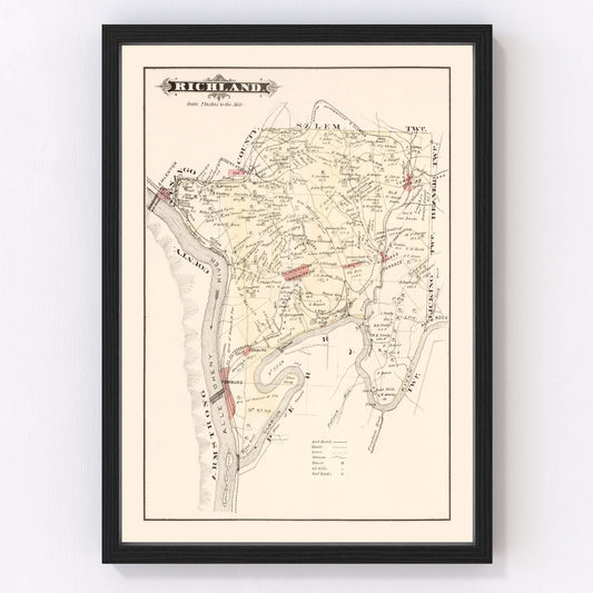 Vintage Map of Richland, Pennsylvania 1877