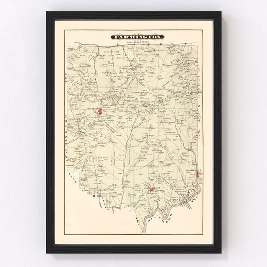 Vintage Map of Farmington, Pennsylvania 1877