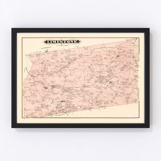 Vintage Map of Limestone, Pennsylvania 1877