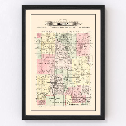 Vintage Map of Mineral Township, Washington County, Missouri 1895
