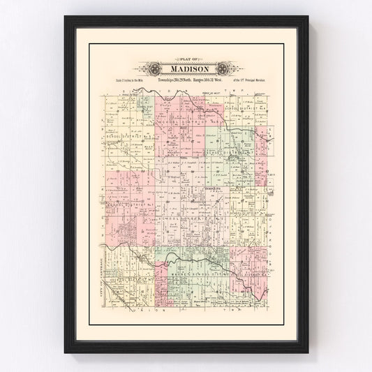 Vintage Map of Madison Township, Jasper County, Missouri 1895