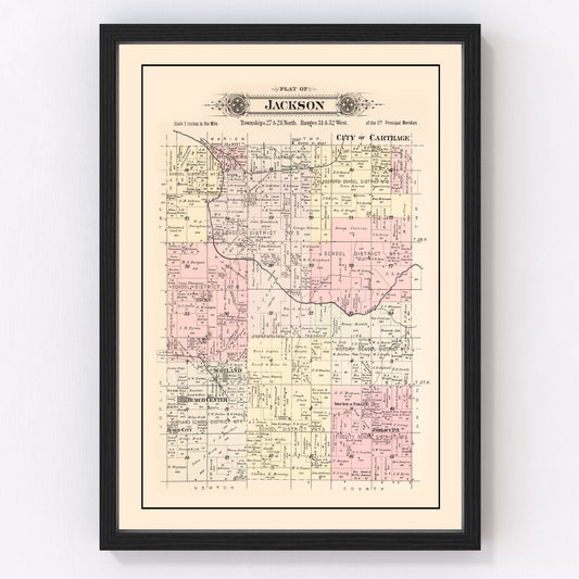 Vintage Map of Jackson Township, Jasper County, Missouri 1895