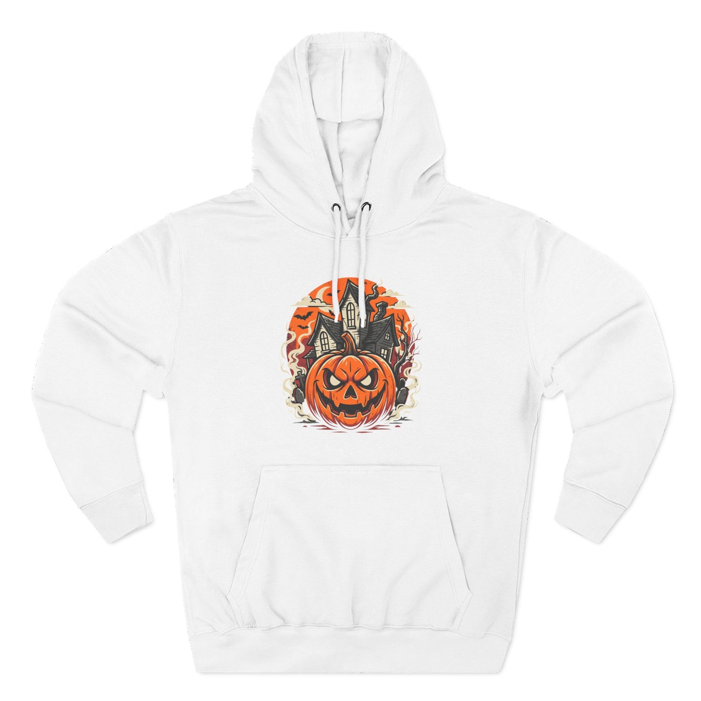 Halloween Pumpkin Hoodie — Jack-O'-Lantern Haunted House Fleece Hoodie