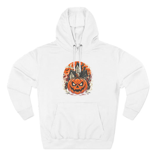 Halloween Pumpkin Hoodie — Jack-O'-Lantern Haunted House Fleece Hoodie