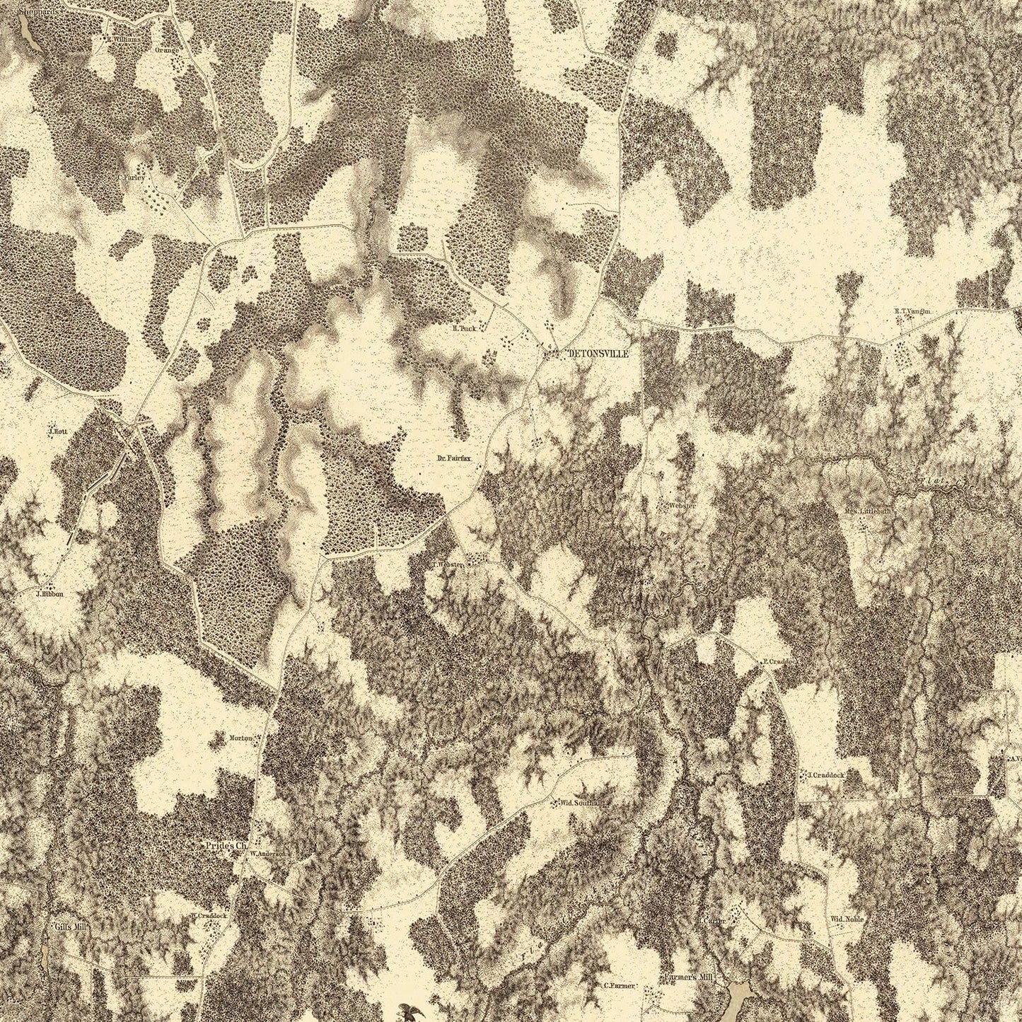 Vintage Map of the Battle of Jetersville & Sailors Creek, 1869
