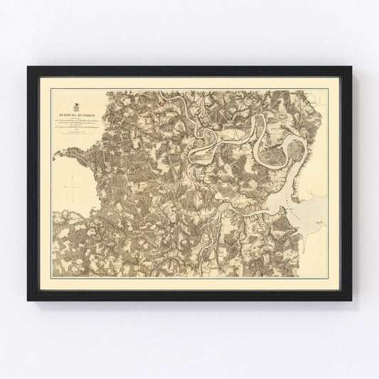 Vintage Map of the Battle of Bermuda Hundred, 1869