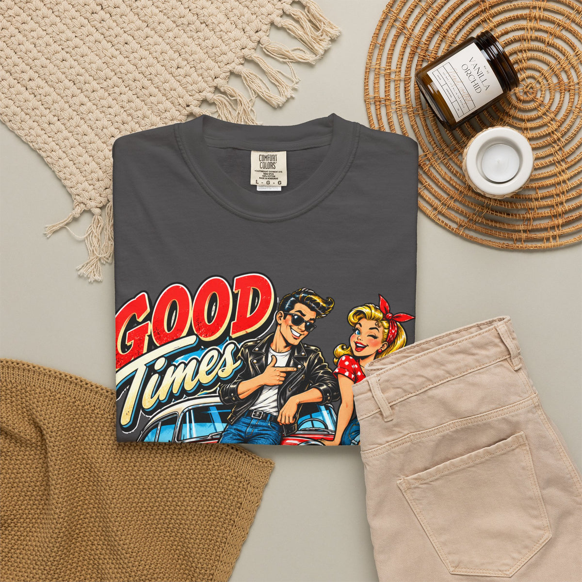 Good Times Retro Car Tee — Vintage 1950s Rockabilly Graphic T‑Shirt
