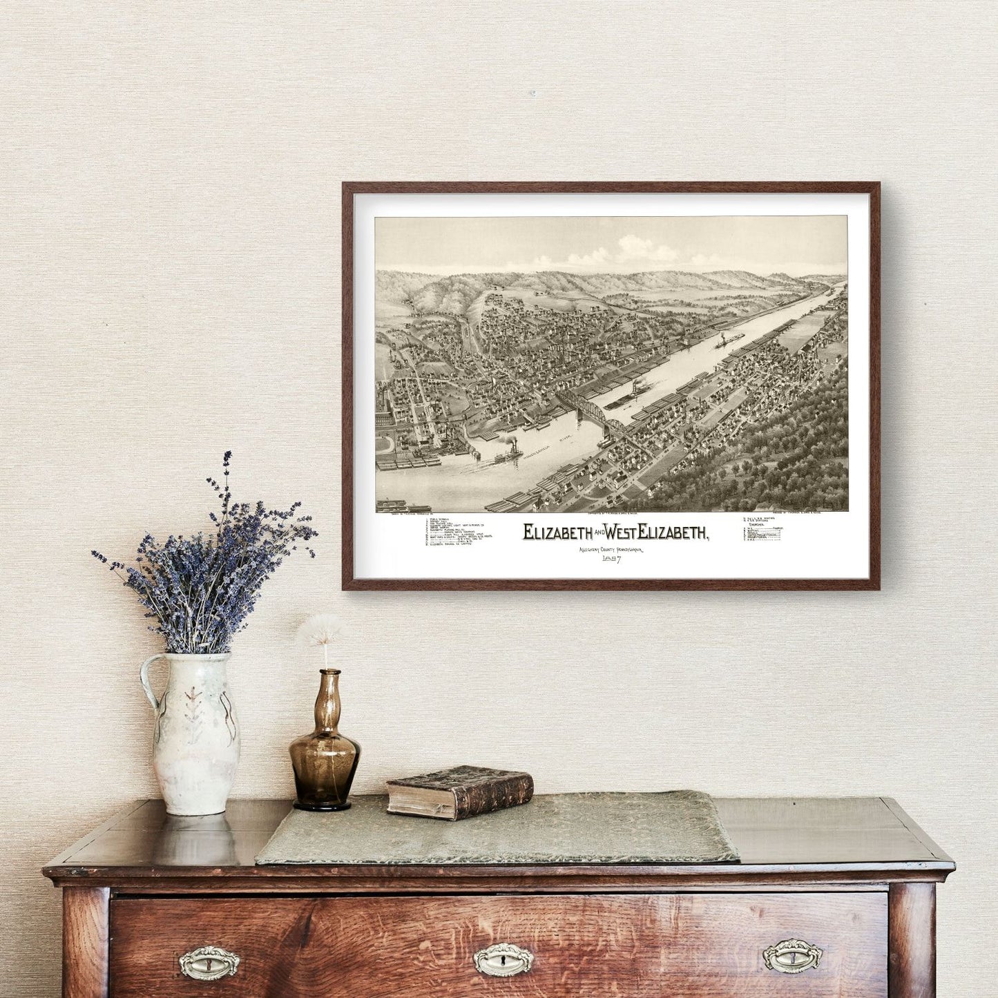Vintage Map of Elizabeth, Pennsylvania 1897
