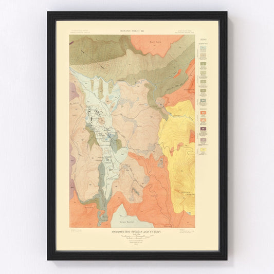Vintage Map of Mammoth Hot Springs 1904