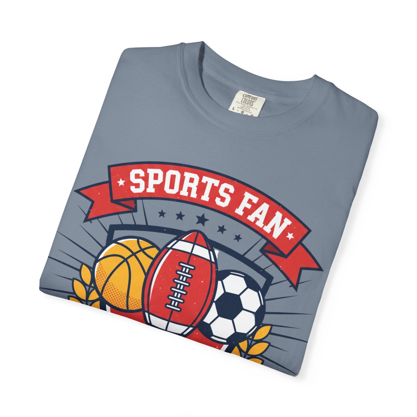 Sports Fan emblem T-shirt | Football Basketball Soccer Baseball
