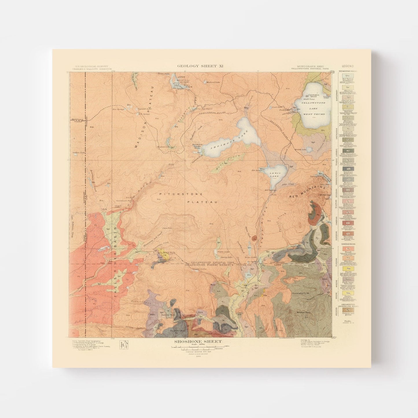 Vintage Map of Shoshone Sheet 1904