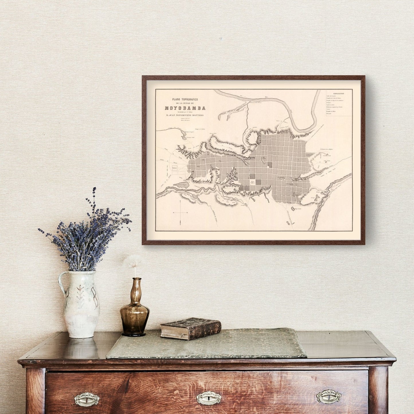 Vintage Map of Moyobamba, Peru 1865