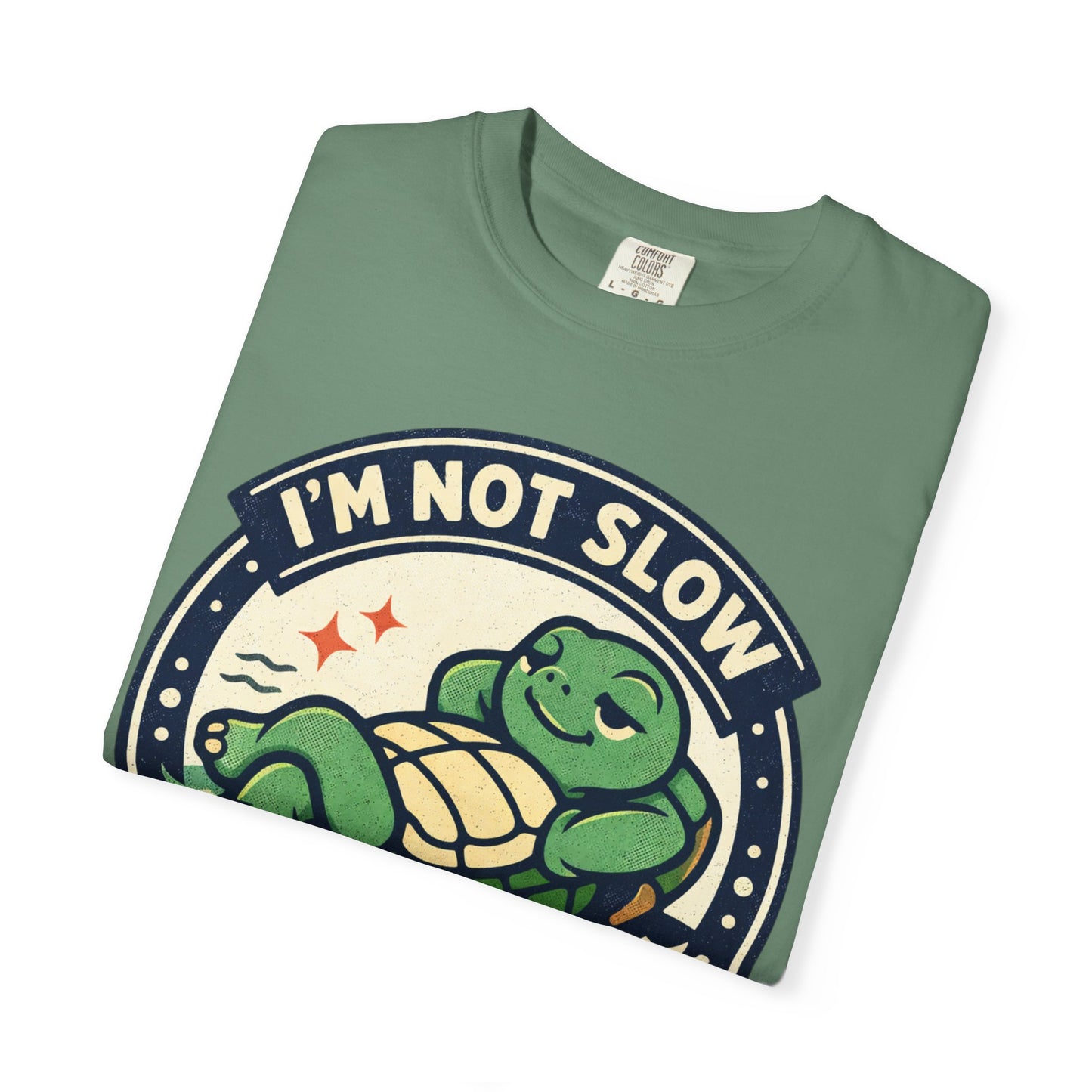 Turtle Time T‑Shirt — "I’m Not Slow, I’m Just On Turtle Time" Relaxed Graphic Tee