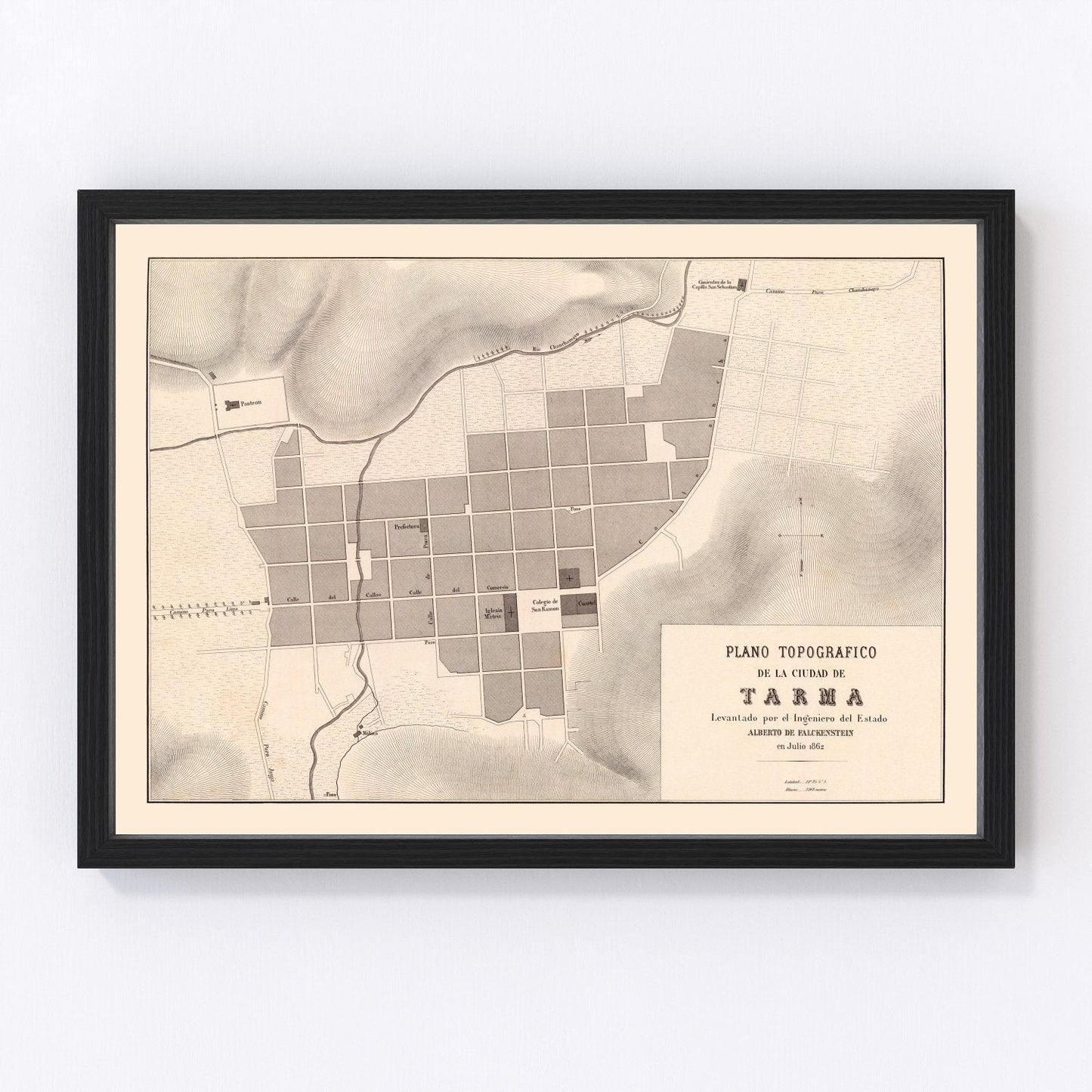 Vintage Map of Tarma, Peru 1865