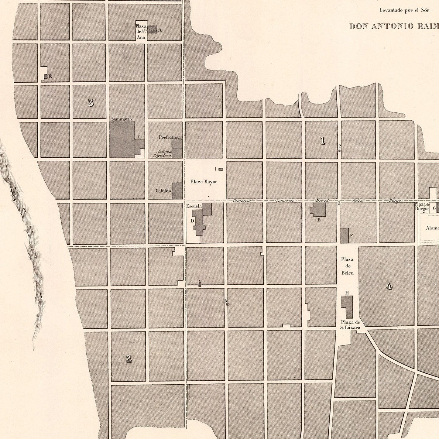 Vintage Map of Chachapoyas, Peru 1865