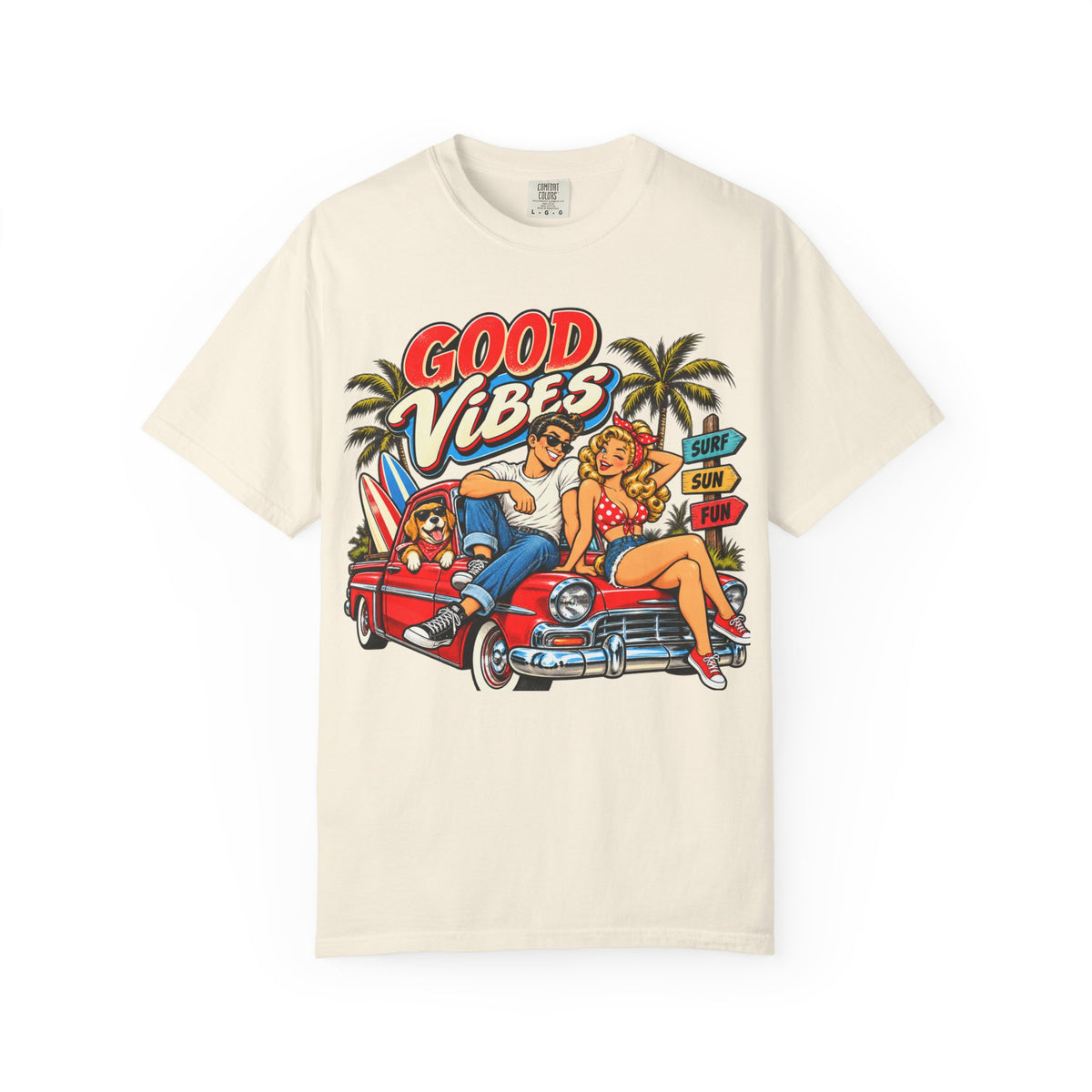 Good Vibes Retro Beach T-Shirt