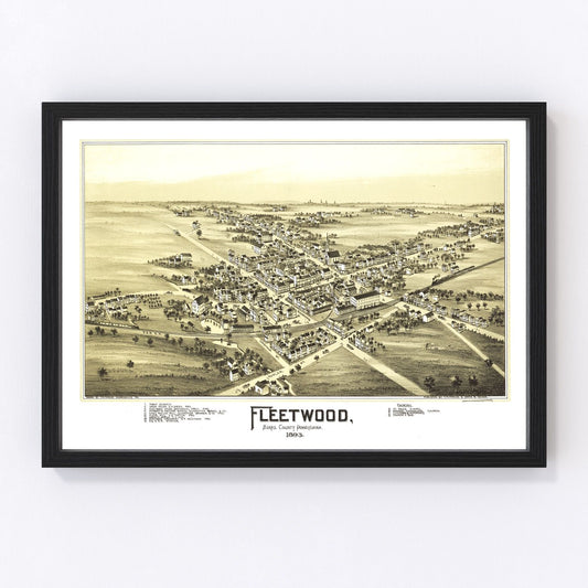Vintage Map of Fleetwood, Pennsylvania 1897