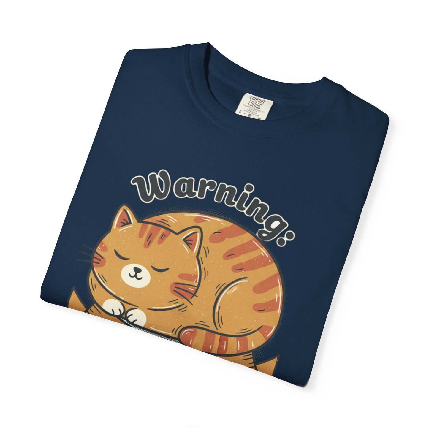 Warning may nap at anytime T-shirt | Sleeping Orange Cat