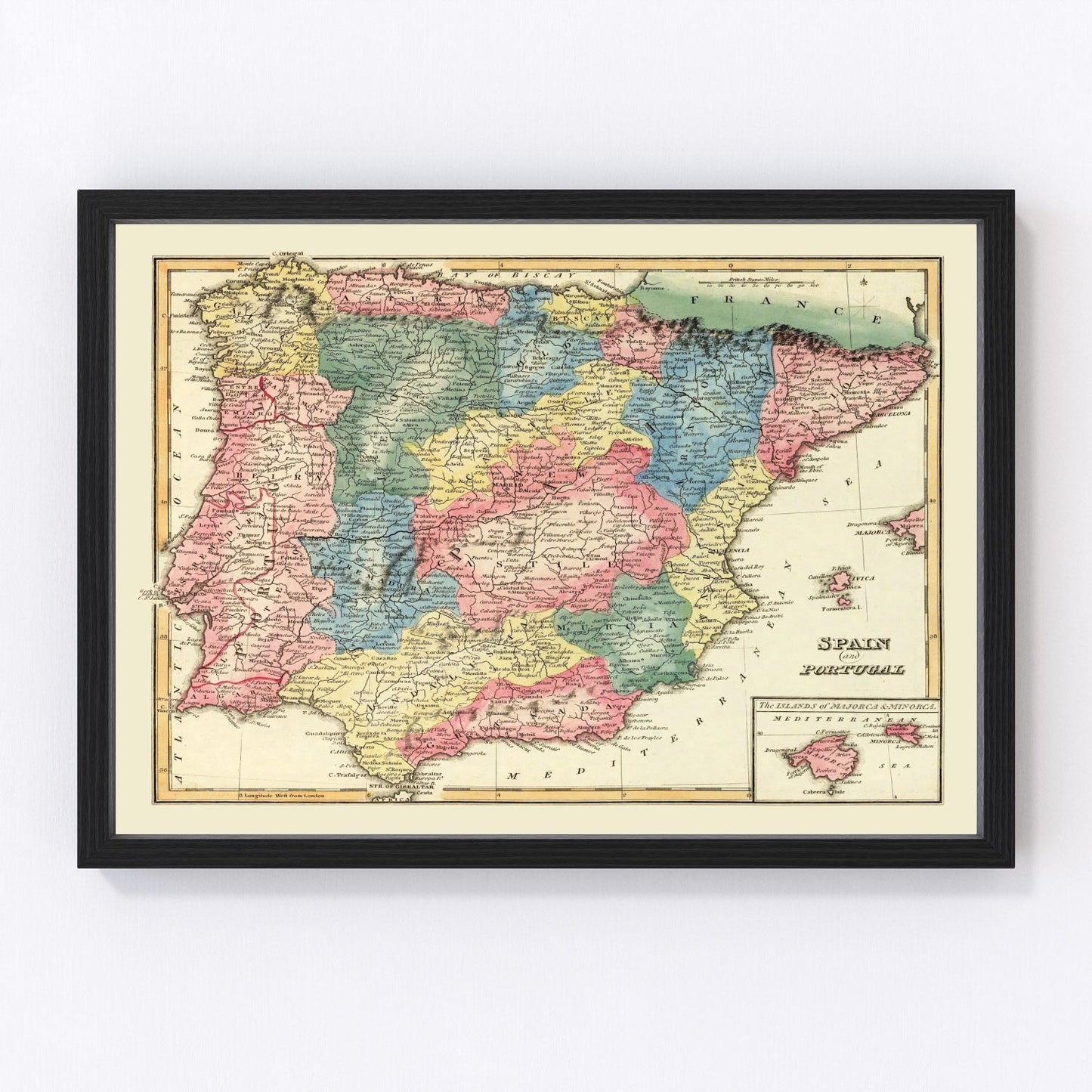Vintage Map of Portugal 1823