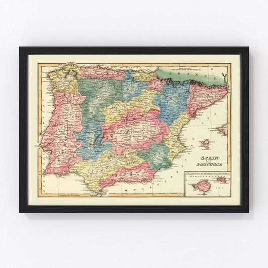 Vintage Map of Portugal 1823