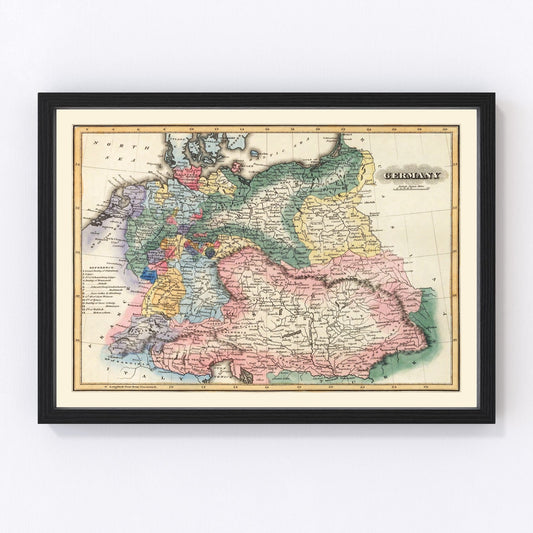 Vintage Map of Germany 1823
