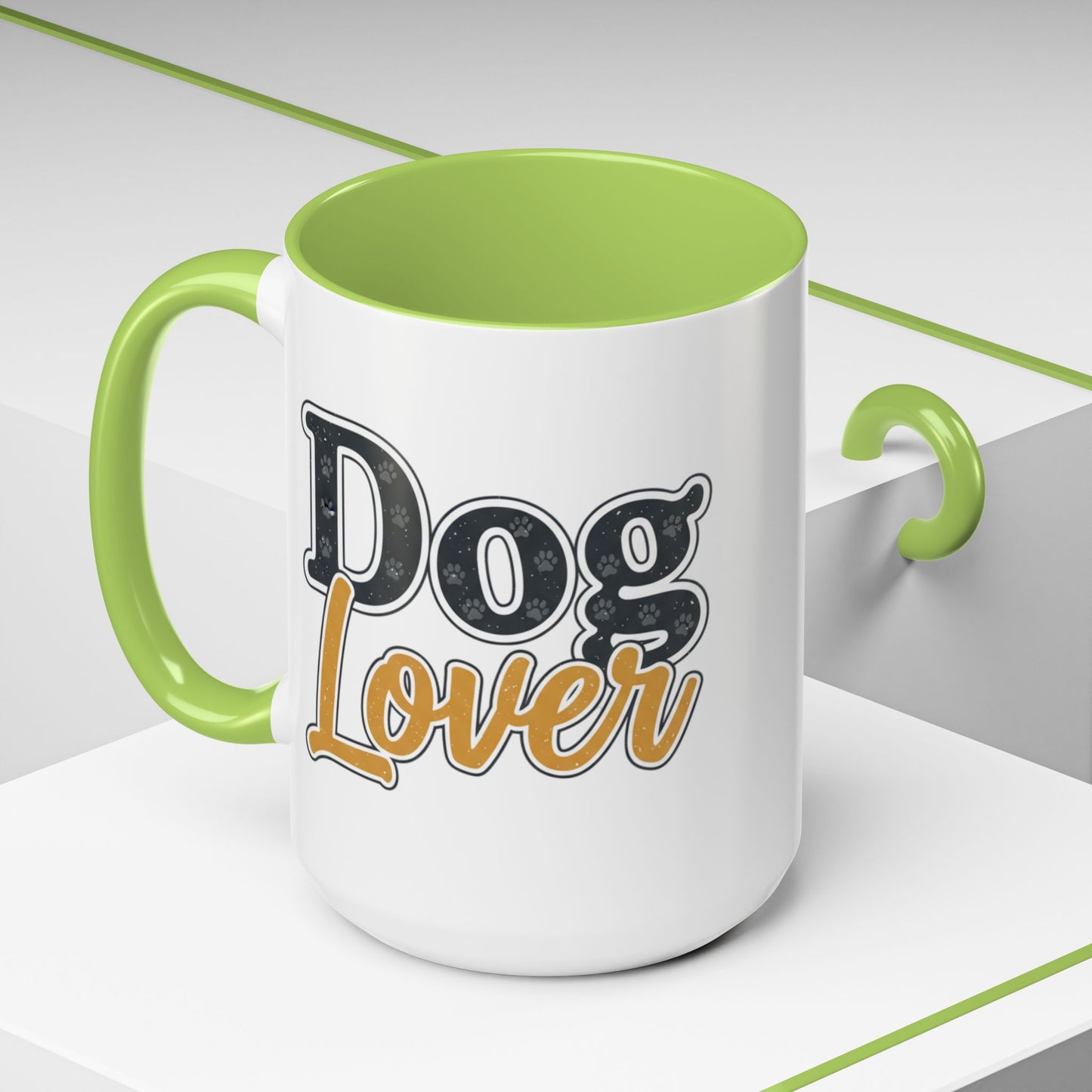 Dog Lover Accent Coffee Mug — 'Dog Lover' 11/15oz Ceramic Mug