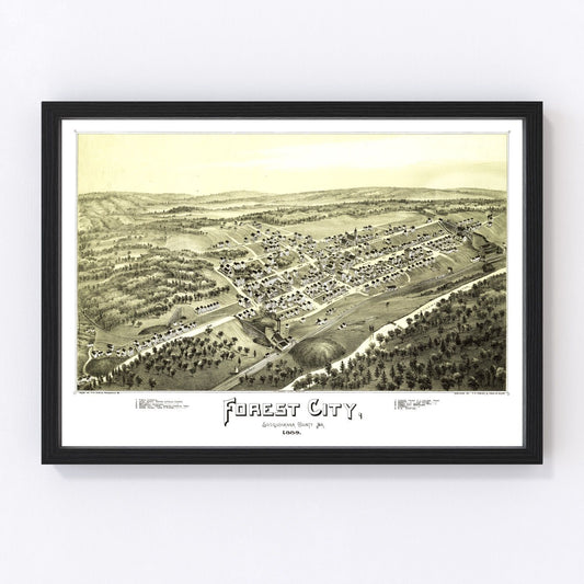 Vintage Map of Forest City, Pennsylvania 1889