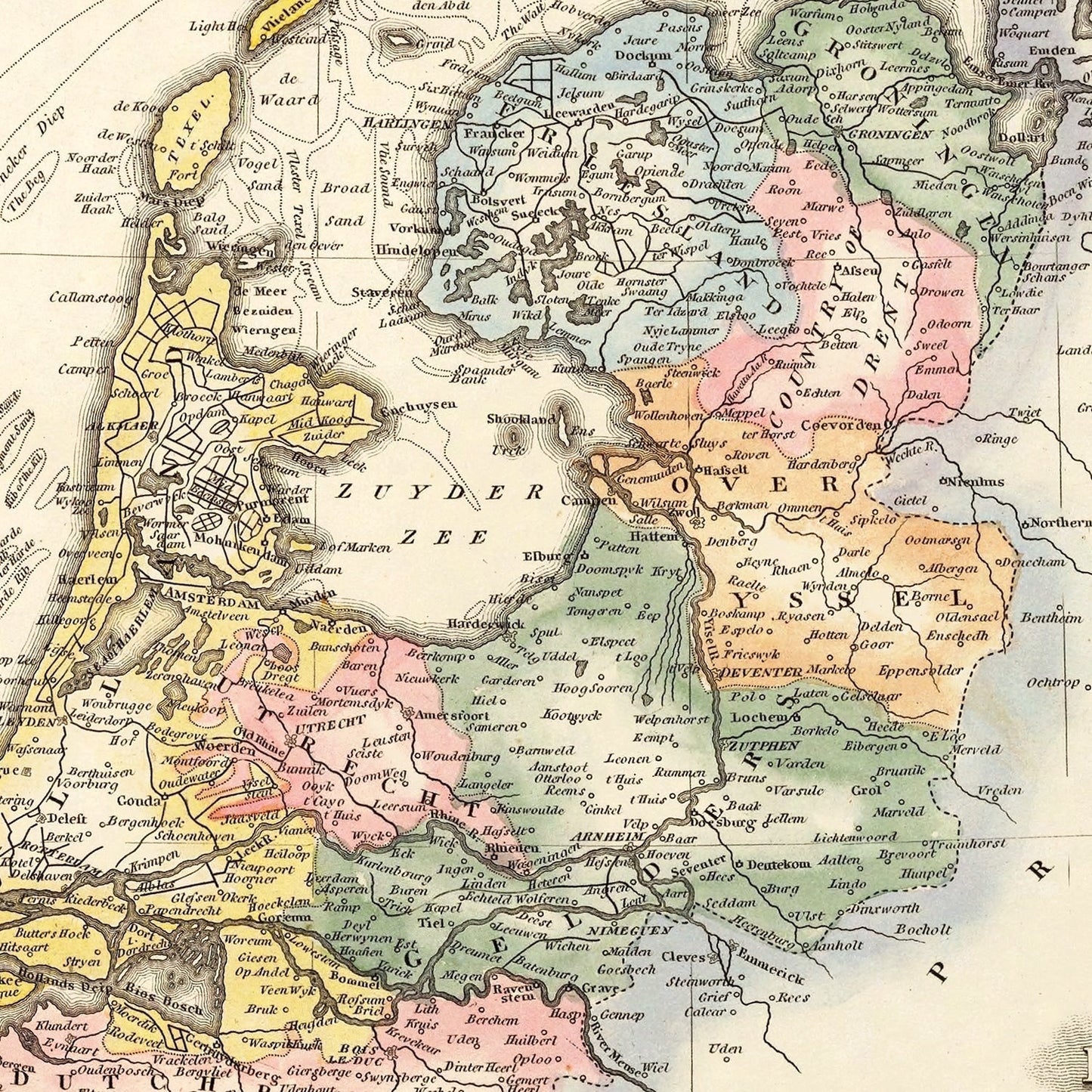 Vintage Map of Holland 1823